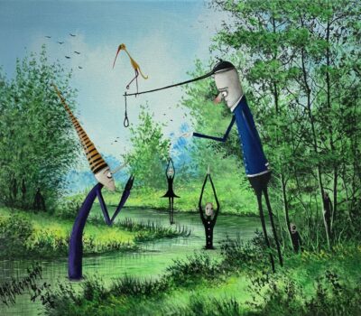 Mr. Bronek sees a lot after vodka - a painting by Jarosław Kiełczyński