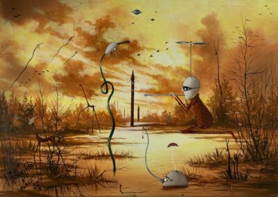 First contact - a painting by Jarosław Kiełczyński