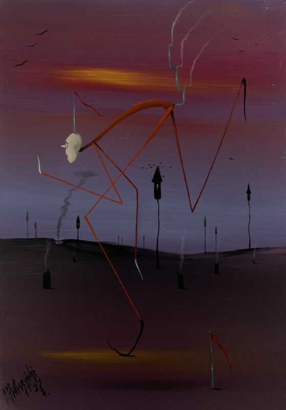 Escape from the party - a painting by Jarosław Kiełczyński