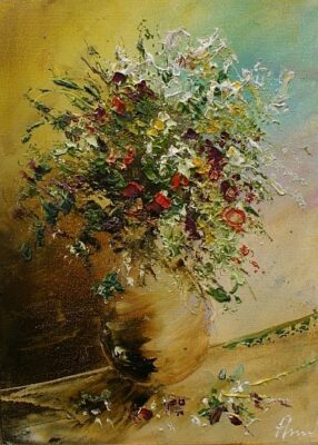 Kwiaty - a painting by Alfred Anioł