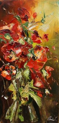 Kwiaty - a painting by Alfred Anioł