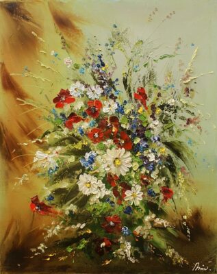 Kwiaty - a painting by Alfred Anioł