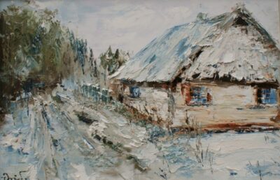 Chata zima - a painting by Alfred Anioł