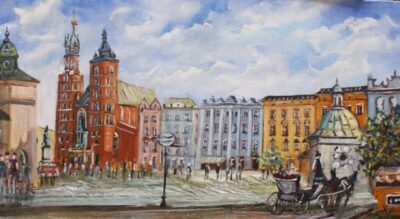 Panorama rynku - a painting by Artur Partycki