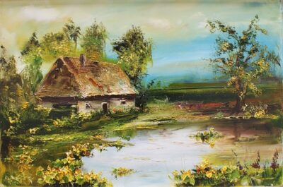 Chata - a painting by Alfred Anioł