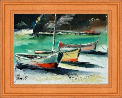 Łajby - a painting by Alfred Anioł