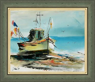 Łódka - a painting by Alfred Anioł