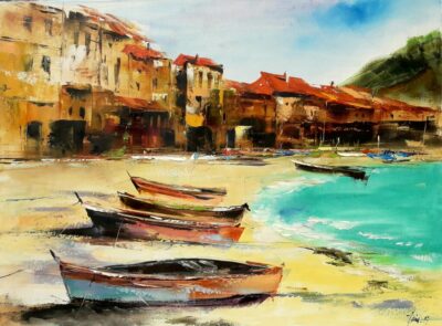 Nad brzegiem morza - a painting by Alfred Anioł