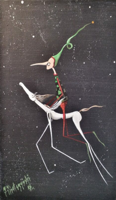 Na koniu - a painting by Jarosław Kiełczyński