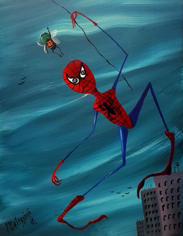 Spider man - a painting by Jarosław Kiełczyński