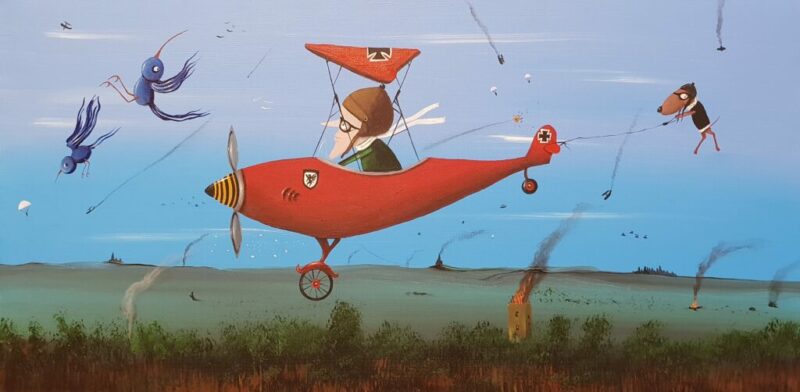 Lecimy - a painting by Jarosław Kiełczyński