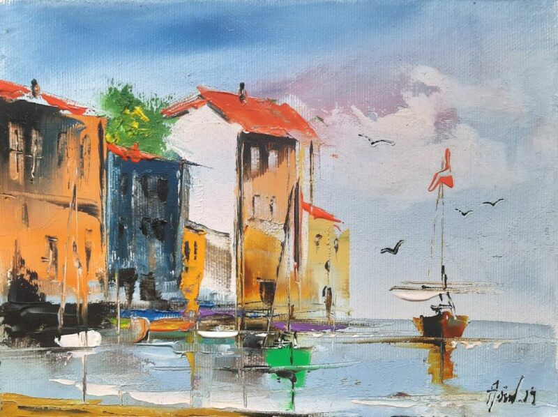 W porcie - a painting by Alfred Anioł