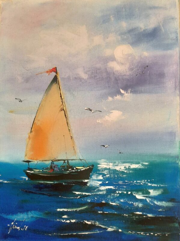 Na morzu - a painting by Alfred Anioł