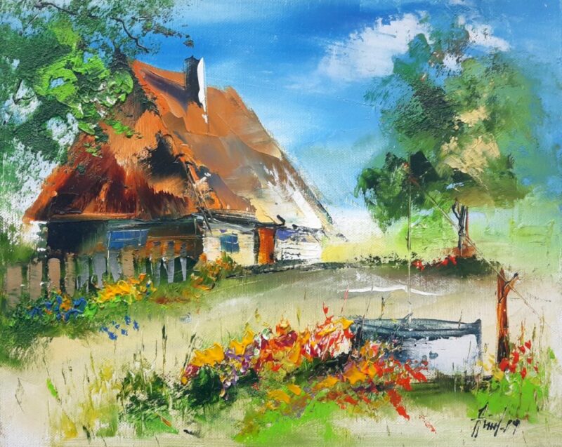 Wiejska chata - a painting by Alfred Anioł