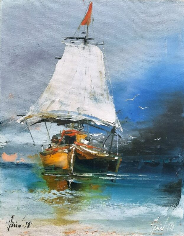 Statek - a painting by Alfred Anioł