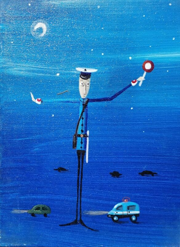 Policjant - a painting by Jarosław Kiełczyński