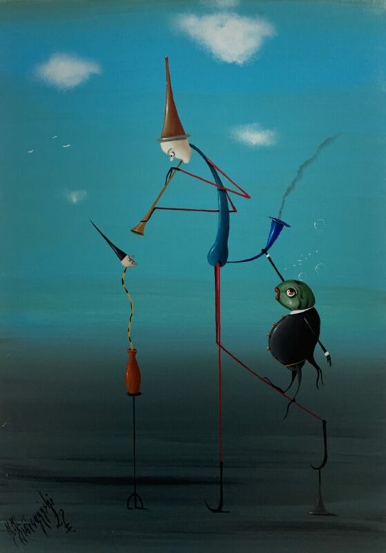 Snake charmer - a painting by Jarosław Kiełczyński