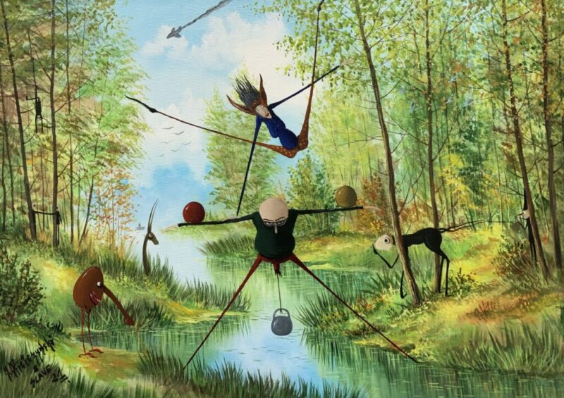 Mroczne igraszki Wacka - a painting by Jarosław Kiełczyński