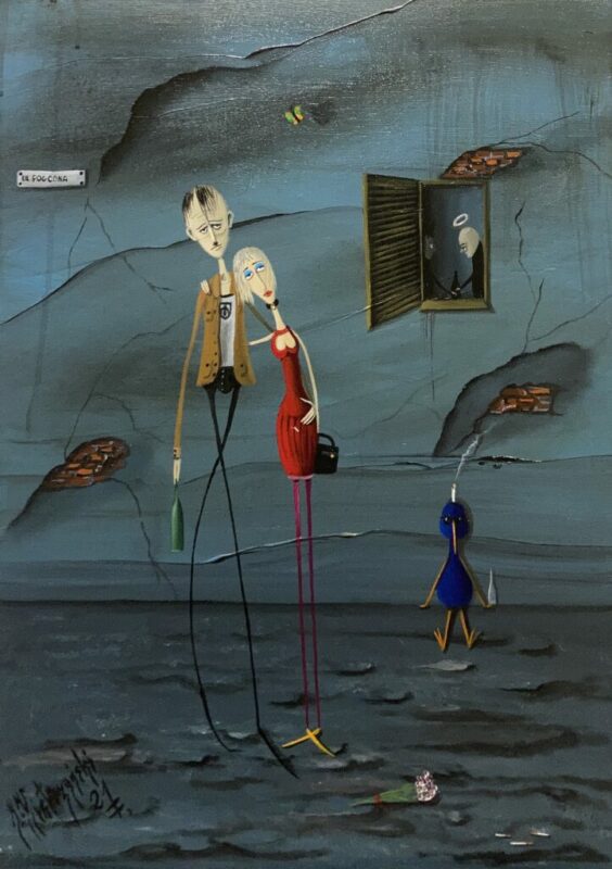 1952 Państwo Hitler zwiedzają miasto Kutno - a painting by Jarosław Kiełczyński