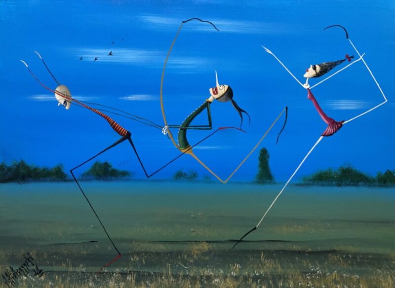 Na przepustce ze szpitala - a painting by Jarosław Kiełczyński