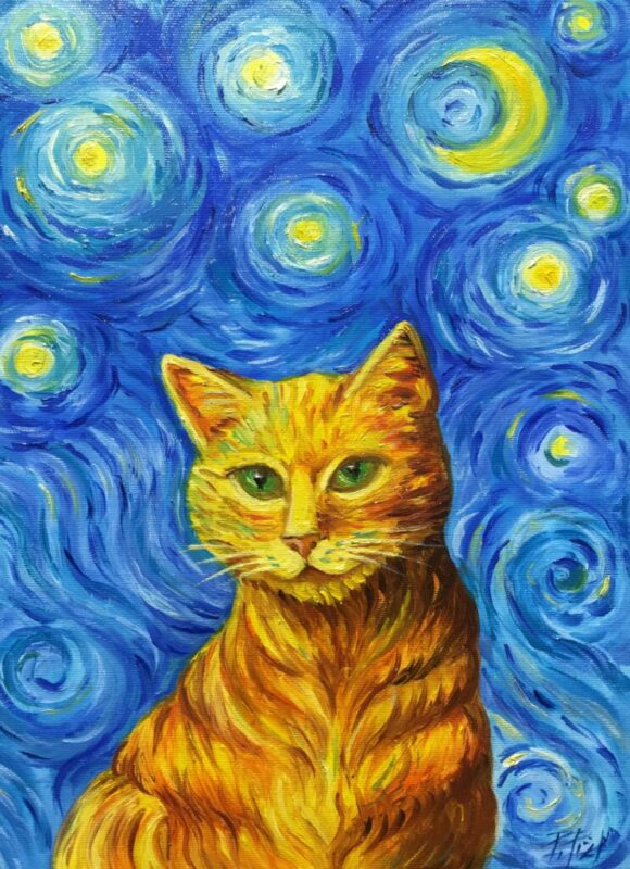 Kot Van Gogha - a painting by Przemiła Kościelna