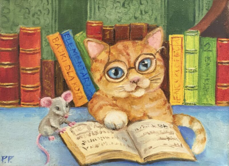 Kot i mysz - a painting by Przemiła Kościelna