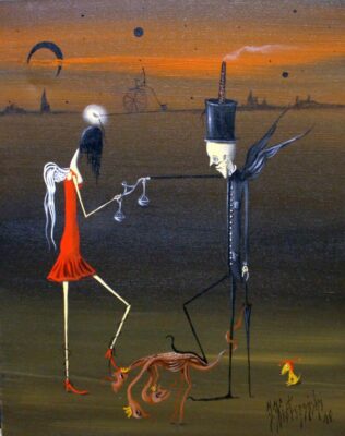 Plusy i minusy - a painting by Jarosław Kiełczyński