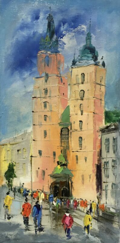 Rynek - a painting by Alfred Anioł