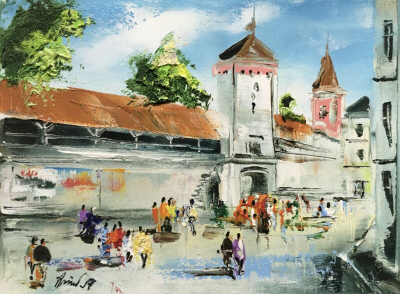 Brama Floriańska - a painting by Alfred Anioł