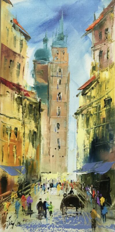 Kościół Mariacki - a painting by Alfred Anioł