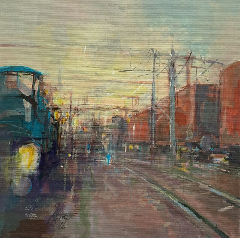 Train - a painting by Maciej Szwec