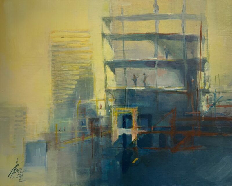 Construction - a painting by Maciej Szwec