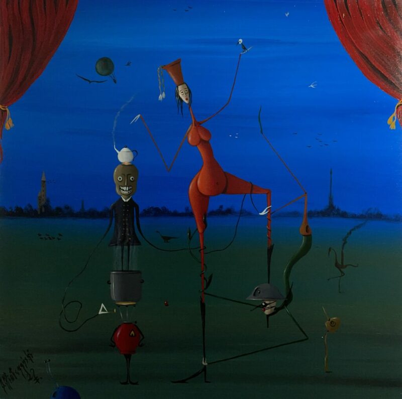 Mes. Ania celebretes and shows - a painting by Jarosław Kiełczyński