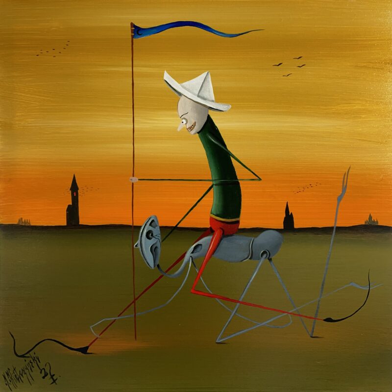 Where are we going this time? - a painting by Jarosław Kiełczyński