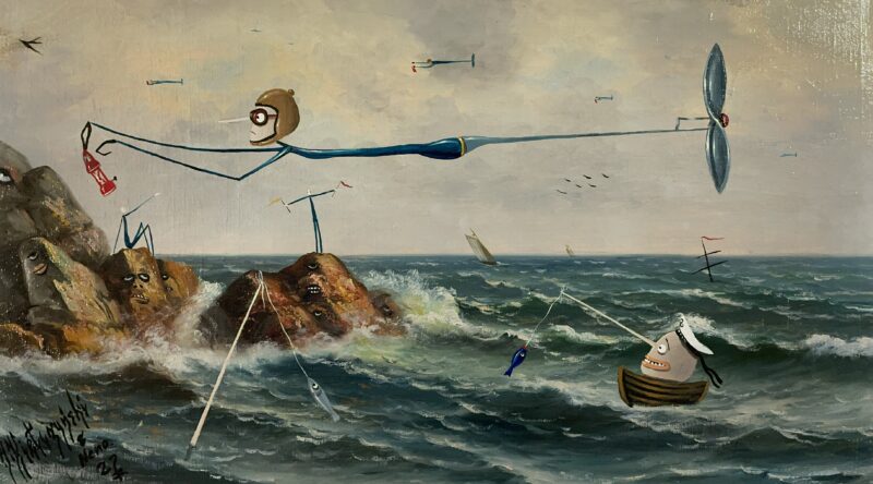 Death desant - a painting by Jarosław Kiełczyński