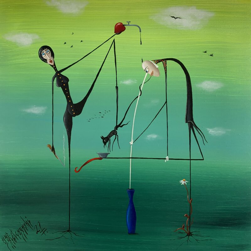 Magic trick - a painting by Jarosław Kiełczyński