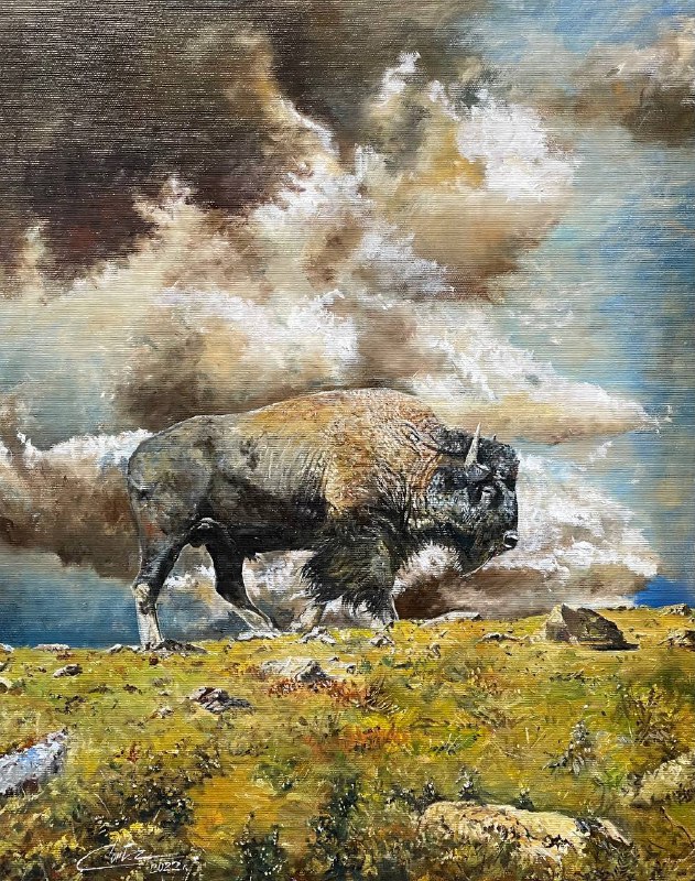 Bison - a painting by Zbigniew Cortez Zając