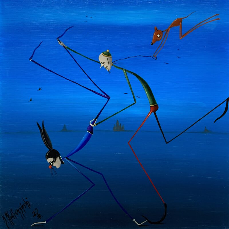 Where are we going this time? - a painting by Jarosław Kiełczyński