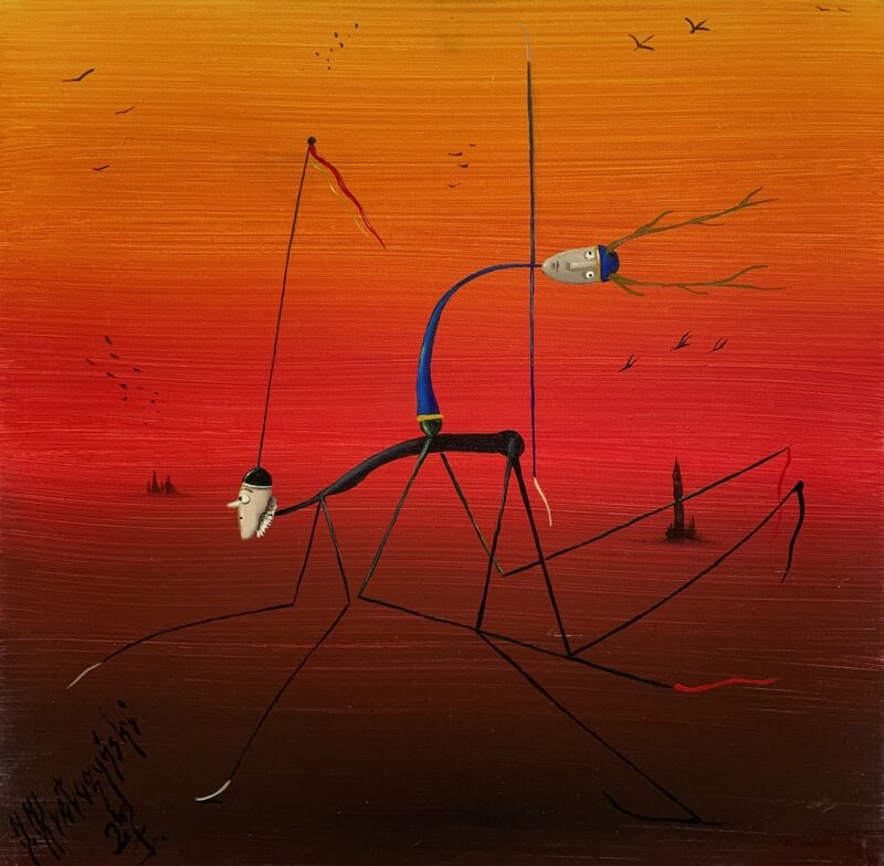 Marian and the perfect rider - a painting by Jarosław Kiełczyński