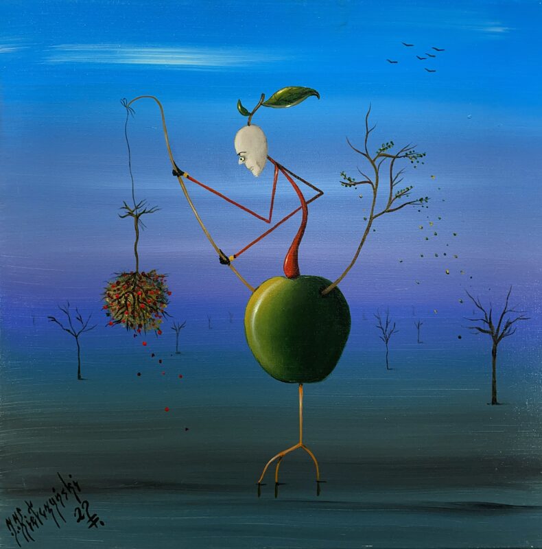 Appleman - a painting by Jarosław Kiełczyński