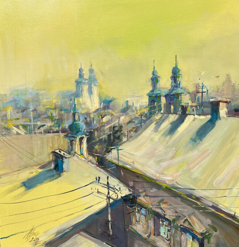 Roofs - a painting by Maciej Szwec