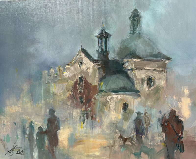 Kościół św Wojciecha - a painting by Maciej Szwec