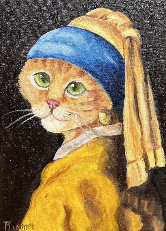 Cat with a Pearl - a painting by Przemiła Kościelna