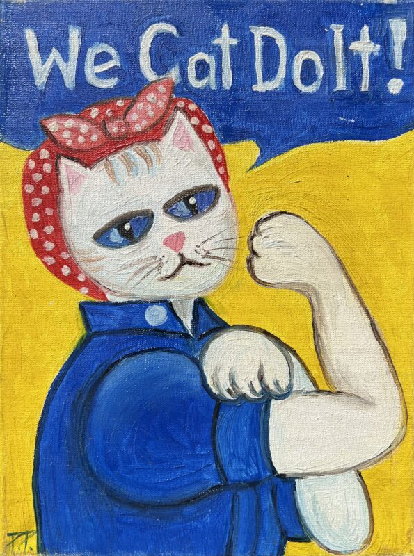We cat do it! - a painting by Przemiła Kościelna
