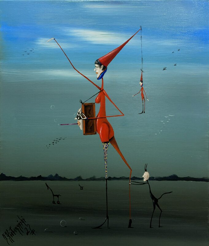 Sunday walk - a painting by Jarosław Kiełczyński