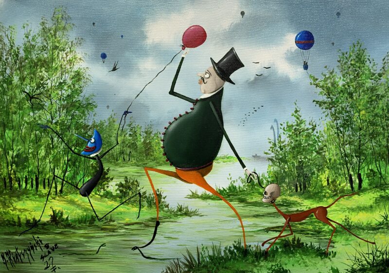 Requiem for bourgeois - a painting by Jarosław Kiełczyński