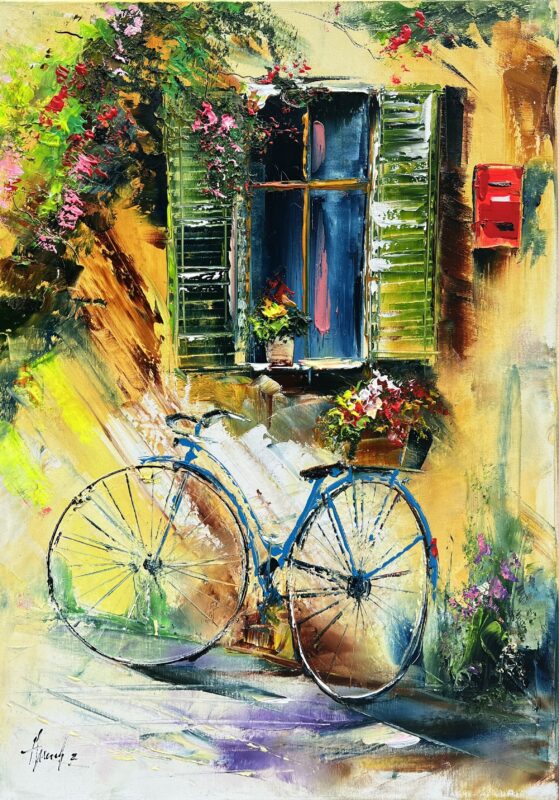 Bike - a painting by Alfred Anioł