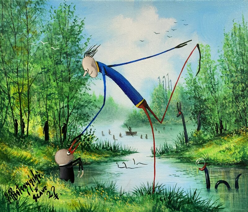 My little friend - a painting by Jarosław Kiełczyński