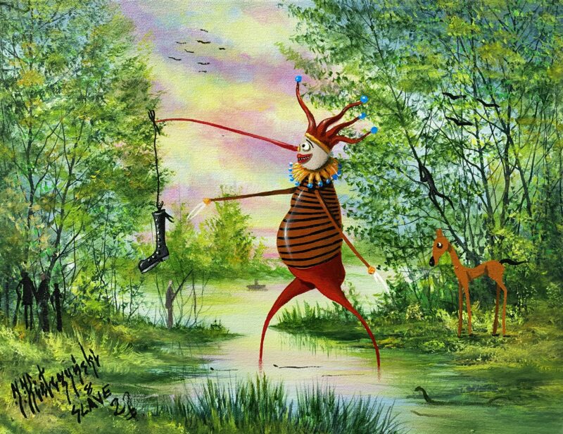 Clown - a painting by Jarosław Kiełczyński