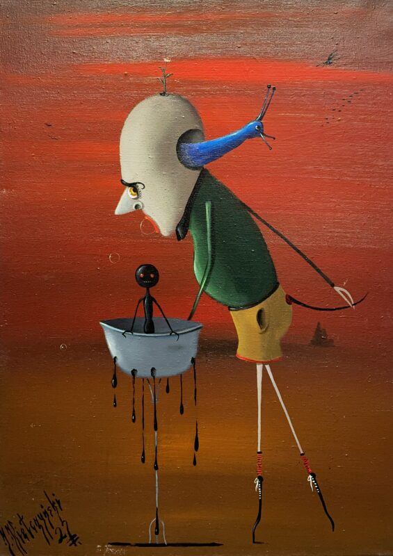 Snails in my head - a painting by Jarosław Kiełczyński